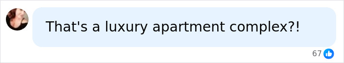 A chat bubble asking 'That's a luxury apartment complex?!' related to the Hayden Panettiere neighbor story. A chat bubble asking 'That's a luxury apartment complex?!' related to the Hayden Panettiere neighbor story.