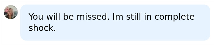 A comment from a fan expressing shock and how Hayden Panettiere will be missed. A comment from a fan expressing shock and how Hayden Panettiere will be missed.