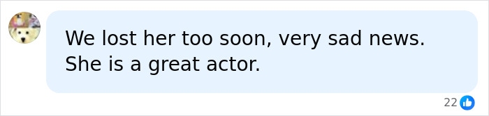 A comment that states Hayden Panettiere was lost too soon, very sad news, found lifeless. A comment that states Hayden Panettiere was lost too soon, very sad news, found lifeless.
