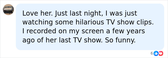 A comment about watching Christina Applegate's TV show clips, highlighting her battle. A comment about watching Christina Applegate's TV show clips, highlighting her battle.