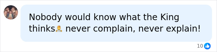 Screenshot of a comment about King Charles's thoughts, related to his tension with Prince William. Screenshot of a comment about King Charles's thoughts, related to his tension with Prince William.