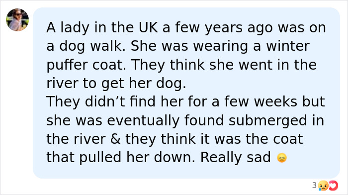 A comment about a lady in the UK who drowned in a river, relating to the bride’s trash-the-dress shoot. A comment about a lady in the UK who drowned in a river, relating to the bride’s trash-the-dress shoot.