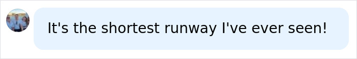 A social media comment remarking on a short runway, near where a woman was slammed by a jet engine.