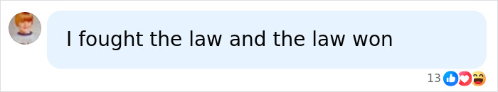 A social media comment, I fought the law and the law won, regarding an ornamental squirrel neighbor battle. A social media comment, I fought the law and the law won, regarding an ornamental squirrel neighbor battle.