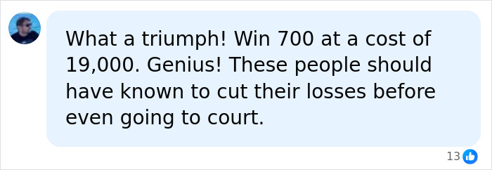 A comment criticizing the cost versus gain in a neighbor battle over an ornamental squirrel, leading to a huge court bill. A comment criticizing the cost versus gain in a neighbor battle over an ornamental squirrel, leading to a huge court bill.