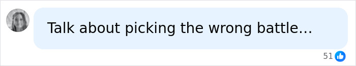 A social media comment about a neighbor battle, implying it was the wrong battle over an ornamental squirrel. A social media comment about a neighbor battle, implying it was the wrong battle over an ornamental squirrel.