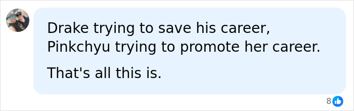 Fans comment on goth baddie adult content, saying Drake is saving his career and Pinkchyu promoting hers. Fans comment on goth baddie adult content, saying Drake is saving his career and Pinkchyu promoting hers.