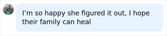 A social media comment expressing happiness for Kelley Wolf's diagnosis being figured out and wishing family healing. A social media comment expressing happiness for Kelley Wolf's diagnosis being figured out and wishing family healing.