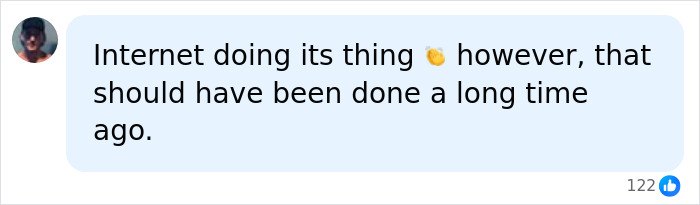 A social media comment about a boycott. The text reads: Internet doing its thing however, that should have been done a long time ago.