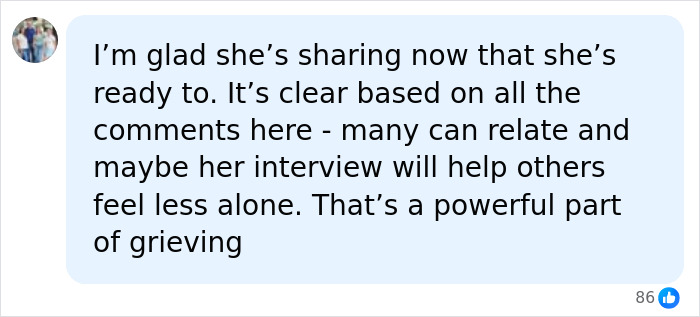 A social media comment expressing gratitude for Sandra Bullock breaking her silence about her partner's tragic passing. A social media comment expressing gratitude for Sandra Bullock breaking her silence about her partner's tragic passing.