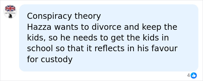 A social media comment speculating about Prince Harry and Meghan Markle's move back to UK and custody. A social media comment speculating about Prince Harry and Meghan Markle's move back to UK and custody.