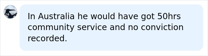 A comment comparing a 15-year-old boy's 100-year prison sentence to a hypothetical Australian sentence of community service. A comment comparing a 15-year-old boy's 100-year prison sentence to a hypothetical Australian sentence of community service.
