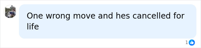 Social media comment: One wrong move and hes cancelled for life, referring to the Spider-Man premiere. Social media comment: One wrong move and hes cancelled for life, referring to the Spider-Man premiere.