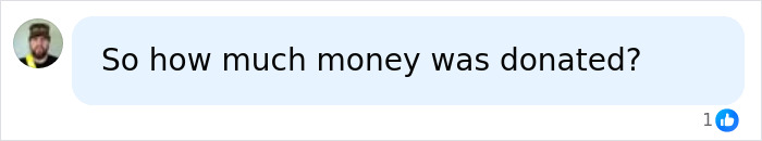 A social media comment inquiring So how much money was donated?, in the context of the Oklahoma teen prison sentence update.