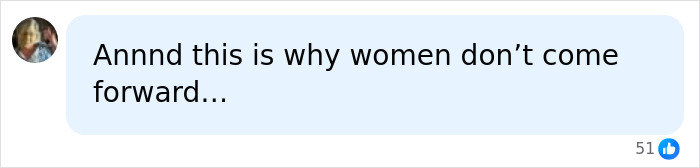 A social media comment discussing why women don't come forward in cases like the Oklahoma teen's.