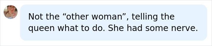 Social media comment criticizing Queen Camilla's perceived role in the Kate Middleton name change.