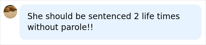A comment suggesting sentencing for the woman's blasé behavior after taking bride's life. A comment suggesting sentencing for the woman's blasé behavior after taking bride's life.