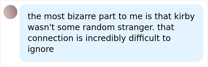 A social media comment discussing the bizarre connection in a kidnapping case. A social media comment discussing the bizarre connection in a kidnapping case.