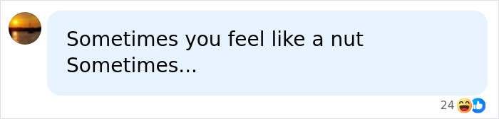 A social media comment making a pun about feeling like a nut, related to almondsexual and evolving identity language.
