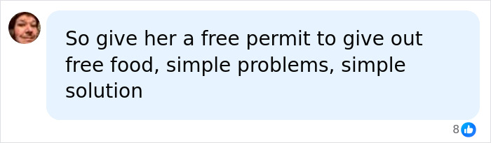 A comment suggesting a free permit for the Missouri grandma to serve free food, a simple solution for free breakfasts. A comment suggesting a free permit for the Missouri grandma to serve free food, a simple solution for free breakfasts.
