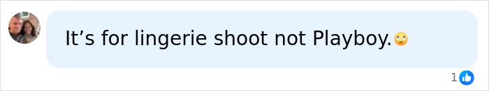 Social media comment clarifying Leni Klum's lingerie shoot, distinguishing it from Playboy. Social media comment clarifying Leni Klum's lingerie shoot, distinguishing it from Playboy.