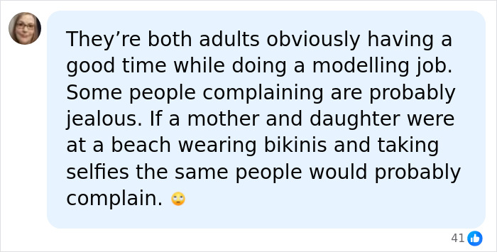 A comment addressing backlash over Leni Klum lingerie shoots with Mom Heidi Klum, saying they are just doing a modelling job. A comment addressing backlash over Leni Klum lingerie shoots with Mom Heidi Klum, saying they are just doing a modelling job.