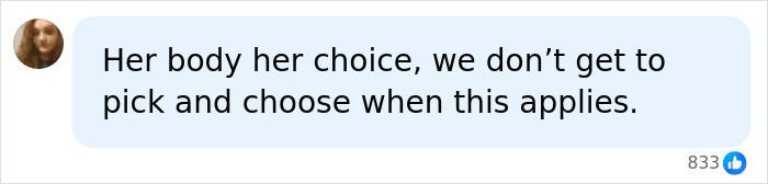 A comment emphasizing a surrogate's bodily autonomy and choices during pregnancy. A comment emphasizing a surrogate's bodily autonomy and choices during pregnancy.