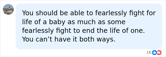 Social media comment: Fight for life of a baby for surrogate who fought to end pregnancy. Social media comment: Fight for life of a baby for surrogate who fought to end pregnancy.