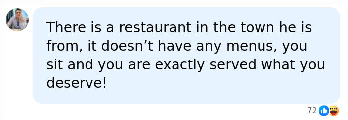 A screenshot of a comment about a restaurant that serves what you deserve, related to a CEO losing his job.