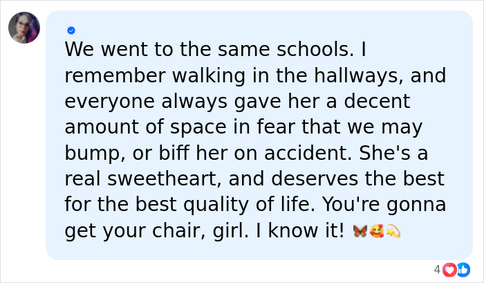 A comment about a woman with a rare skin condition, sharing a personal anecdote and support. A comment about a woman with a rare skin condition, sharing a personal anecdote and support.