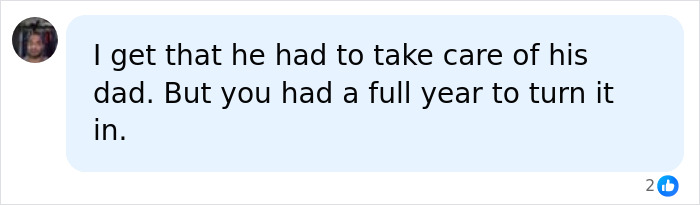 A social media comment acknowledging the jackpot winner's personal circumstances but noting a full year was given. A social media comment acknowledging the jackpot winner's personal circumstances but noting a full year was given.
