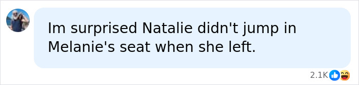 A comment expressing surprise about someone not taking Melanie's seat, related to a heated exchange between Melania and Donald Trump. A comment expressing surprise about someone not taking Melanie's seat, related to a heated exchange between Melania and Donald Trump.