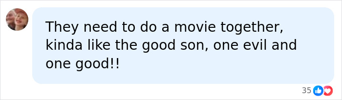 Screenshot of a social media comment suggesting a movie for the X-Men actor and his twin bro. Screenshot of a social media comment suggesting a movie for the X-Men actor and his twin bro.