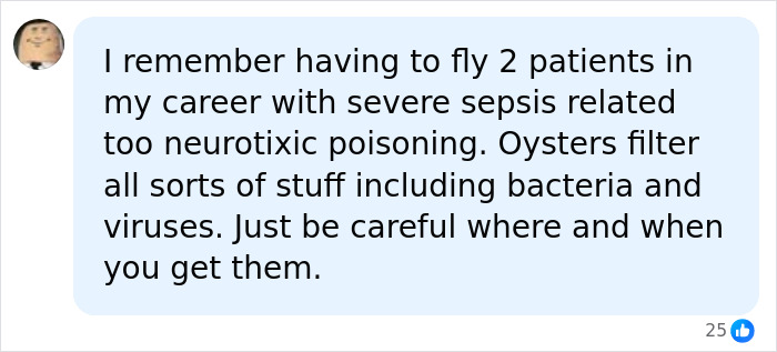 A comment about patients with neurotoxic poisoning from oysters, similar to the marine vet's brain damage. A comment about patients with neurotoxic poisoning from oysters, similar to the marine vet's brain damage.