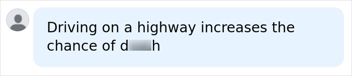 A social media comment about driving on a highway, relating to a study on a common breakfast habit and mortality risk. A social media comment about driving on a highway, relating to a study on a common breakfast habit and mortality risk.