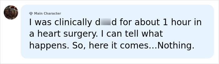 A man describes his afterlife experience after his heart stops during surgery. A man describes his afterlife experience after his heart stops during surgery.
