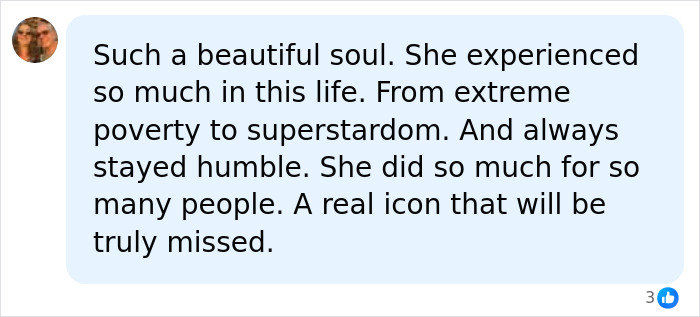 A comment praising Dolly Parton's soul, journey from poverty to stardom, and humble nature. A comment praising Dolly Parton's soul, journey from poverty to stardom, and humble nature.