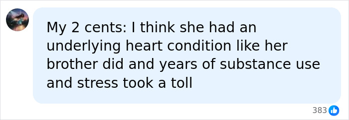 A comment on Michelle Rodriguez's statement, suggesting Hayden Panettiere's tragic passing was due to health and substance use.