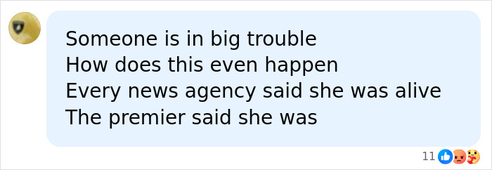Social media comment questioning the misinformation regarding the missing teen, and the code world bungle.