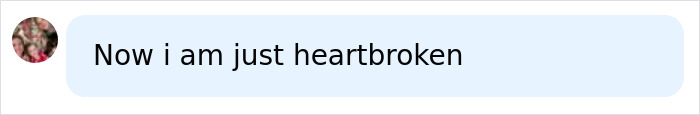A social media comment, 'Now i am just heartbroken,' conveying sadness over the missing teen tragedy.