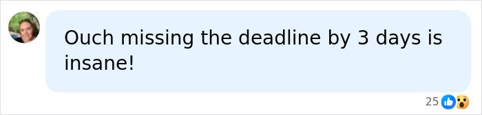A social media comment about missing the deadline for a $5.8 million jackpot by 3 days. A social media comment about missing the deadline for a $5.8 million jackpot by 3 days.