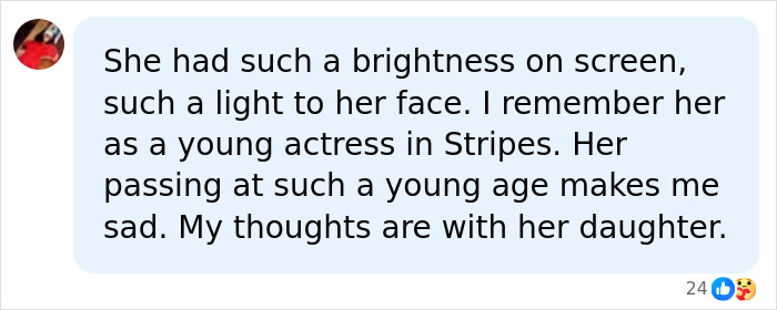 A social media comment discussing Hayden Panettiere's passing, remembering her brightness on screen. A social media comment discussing Hayden Panettiere's passing, remembering her brightness on screen.