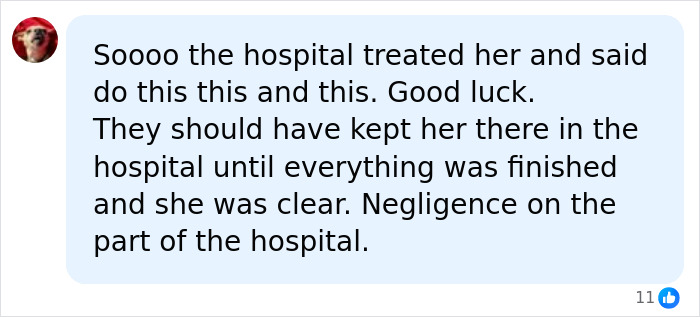 A social media comment discussing hospital negligence after routine surgery leading to amputated legs and hands. A social media comment discussing hospital negligence after routine surgery leading to amputated legs and hands.