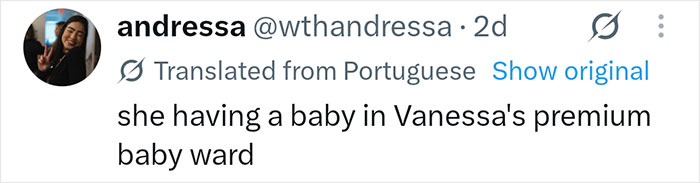 Another social media user comments on a pregnant influencer's luxurious maternity suite, mentioning a 'premium baby ward'.