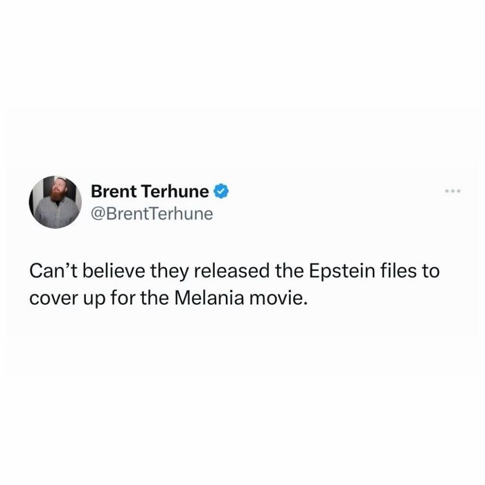 A screenshot of a tweet from Brent Terhune, featuring a funny meme about current events.
