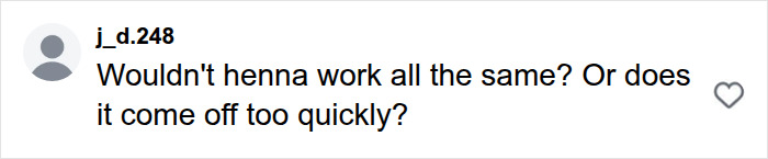 A social media comment asking if henna would work for fake freckles, instead of a tattooing attempt. A social media comment asking if henna would work for fake freckles, instead of a tattooing attempt.
