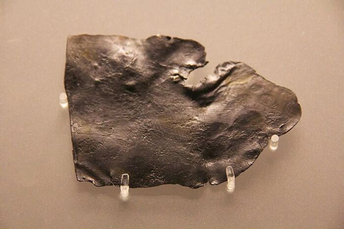 Roman Curse Tablets (Defixiones) On Display At The Roman Baths Museum, Bath, England