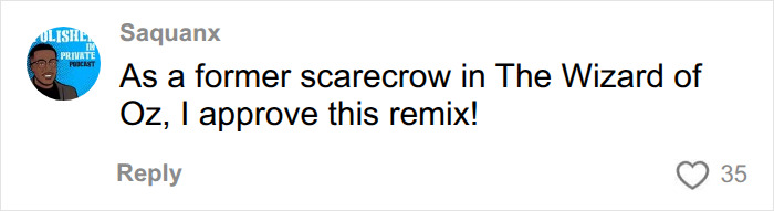 A comment about Rosie O'Donnell and Trump rumors on Jimmy Kimmel, referring to a scarecrow from The Wizard of Oz.