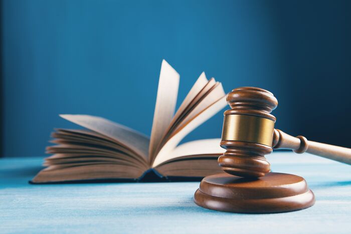 A wooden gavel and an open book, symbolizing the huge court bill resulting from a neighbor battle over ornamental squirrel. A wooden gavel and an open book, symbolizing the huge court bill resulting from a neighbor battle over ornamental squirrel.