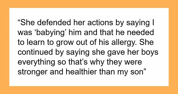 Woman’s Sister Deliberately Triggers Her Son’s Allergy, Claims She Was Making Him Stronger